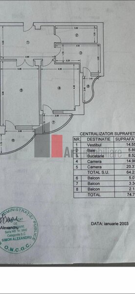 Unirii- Alba Iulia Apartament cu 2 camere de vanzare